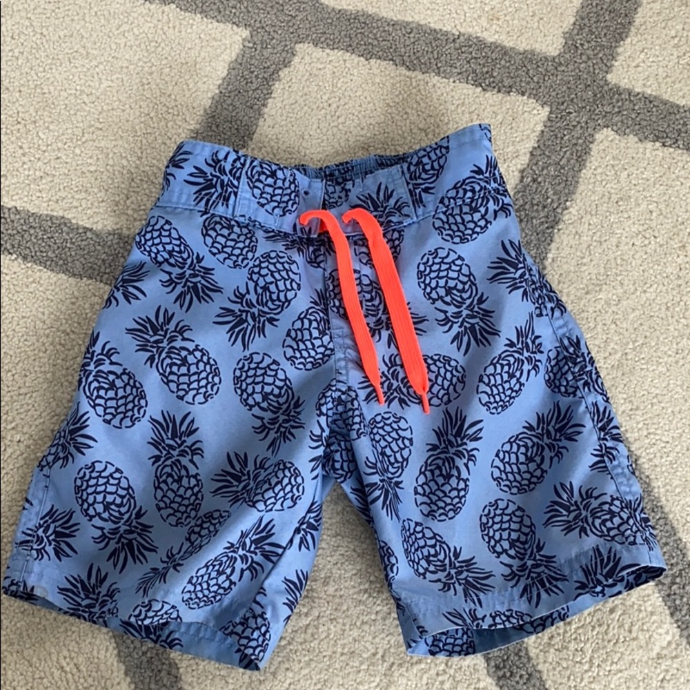 Janie and Jack pineapple print swim trunks